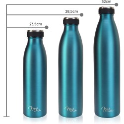 Roestvrijstalen drinkfles - 750 ml, BPA-vrij, 100% lekvrij - Thermosfles, vacuümfles voor sport, kinderen, school, fitness, buiten, kamperen (groen, 750 ml)