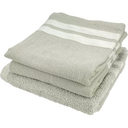 Theedoeken en keukendoek set - Set van 3 stuks - 100% Katoen - Met Streep - Zand
