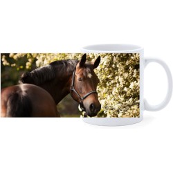 Beker - Bruine paard achterom kijkend - 1 stuk