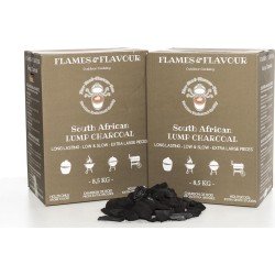 2 x 8.5 KG Volume Voordeel Zuid-Afrikaanse Black Wattle Restaurant Houtskool van Flames & Flavour voor Big Green Egg en Weber Kettle BBQ