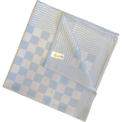 Theedoek Felicia katoen blauw/wit 65x65cm 6 stuks