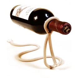 Wijn fles houder - Wijnrek - Wijnhouder- Decor - Wit touw