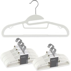 bomoe Kledinghanger set Edvin Ivoor - 50 Universele Kleerhangers - Ruimtebesparende Metalen Hangers voor Pakken, Broeken en veel meer - Anti-slip Rubber Coating Jassenhangers