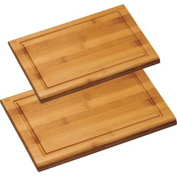 Bamboe houten snijplanken voordeel set in 2 verschillende formaten - 28 x 38 cm en 32 x 44 cm