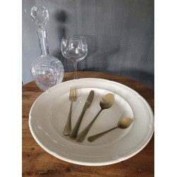 iBella Living 24-Delig Bestek - Champagne- RVS - 6 personen - Opbergkoffer - Bestek set: mes/ lepel/ vork/ dessertlepel