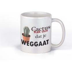 Cadeau mok - collega - afscheid - Kak dus dat je weggaat - grappige beker - 300 ml - mok met tekst - stagiare weggaan - verlaten | cadeaumok met tekst bedrukt