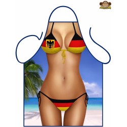 Partychimp Schort Bikini Duitsland Barbecue Bbq Accesoires Moederdag Cadeautje Schorten voor Vrouwen Schort Vrijgezellen feest Vrouw Bride to Be- 80 x 56 cm - Polyester