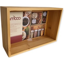 Besteklade Organizer organiser Bakje Opberger naturel H 7 x B 15 x D 15 cm bamboe hout