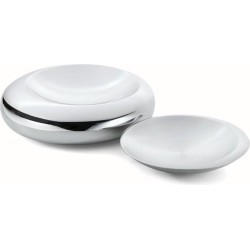 Philippi PEBBLE Snackschaal - set 2 stuks - Edelstaal - Zilver