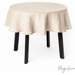 Magic Linen - Linnen tafelkleed rond Ø 150 cm // Naturel