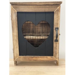 Woodart eierkastje naturel hout hart 34x25 LOVE