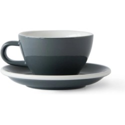 ACME Cappuccino Kop en schotel  - 190ml -   Dolphin (grijs)   - porselein servies