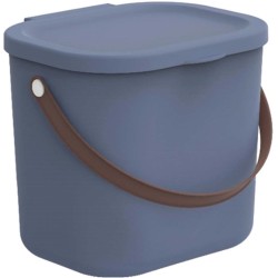 Rotho - Opbergdoos / Emmer met deksel en handvat 6L - Gerecycleerd plastic - BPA-Vrij - Donkerblauw