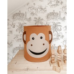 Speelgoedmand Kinderen – Opbergmand Kinderkamer – Wasmand Kinderkamer – Speelgoed Kist - Aap