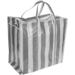 Dekens en kussens opbergtas wit/grijs - 55 x 55 x 30