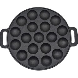 Kicinn Poffertjespan - Poffertjesmaker - Poffertjespan inductie - Ø 24 cm - 19 poffertjes - Inclusief handvaten
