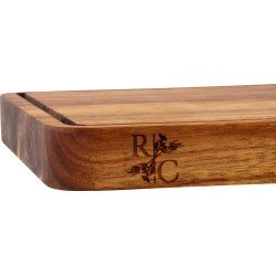 ROODICO Snijplank van Acacia hout diepe sapgroef (37x25x3) - Serveerplank, Snijplank, Borrelplank, Hakblok, Barbecue plank, Vleesplank