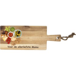 Sorprese Borrelplank - Voor de allerliefste Mama - 48x19 cm - Tapasplank - Serveerplank - Borrelplank Hout - Gepersonaliseerd Cadeau - Moederdag