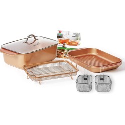 Livington Copperline WonderCooker DELUXE - 14-in-1 keukenset - braadpan, grillpan, slowcooker en meer - Kookset voor alle soorten fornuizen, inclusief inductie