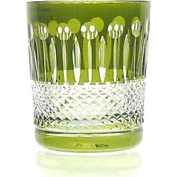 Kristallen whiskeyglazen  - Whiskyglas CHRISTINE - olive green - set van 2 glazen - gekleurd kristal