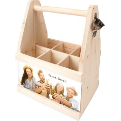 Bier Caddy - met eigen foto - Hout