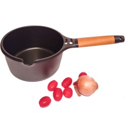 Castey Steelpan met Antiaanbaklaag en Afneembare Handgreep van Cederhout - 18 cm