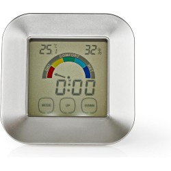 Nedis Keukenthermometer | Wit / Zilver | Kunststof | Digitaal scherm | 85 mm | 24 mm | 85 mm