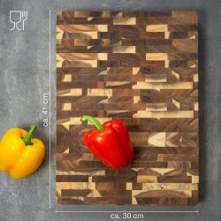 Grote houten snijplank - 41 x 30 x 3 cm - antibacteriële acacia houten plank keuken - voor het snijden van brood, groenten, fruit, vlees en kaas