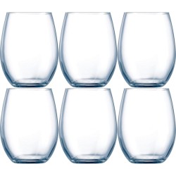 6x Stuks luxe transparante drinkglazen 440 ml van glas - Waterglazen - Dessertglazen