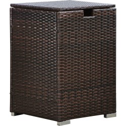 Teamson Home Vierkant Rotan Propaan Gasflessen Opslag Omslag - Tuinmeubelen - Vuurtafel Accessoires - Tuin Opslag - Tot 9kg - Bruin - 40.6 x 40.6 x 59.7 (cm)