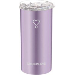 DRINKONLOVE - RUSH PURPLE - Drinkbeker met rietje - RVS - Metallic paars - 12 uur koud - 6 uur warm - 470 ML - 16,5 cm hoog