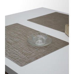 4x Polyline Placemat Forest Taupe- 30x43cm - onderlegger - tafeldecoratie - tafel dekken