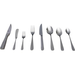 Ludovici -Milaan - bestekset bestaande uit: Master Steakmes-Steakmes-Diner vork-Diner lepel-Sorbet lepel (latte ) botermesje-dessertlepel-cake vork. 1 personen - 18/10 - 3,5 mm dik - Edelmetaal- 8 Delig