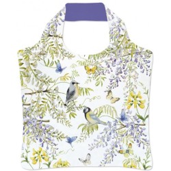 Bekking & Blitz - Vouwtas - Shopper - Eco-friendly - Kunst - Bloemen - Vogels - Vogels in blauwe regen - Janneke Brinkman