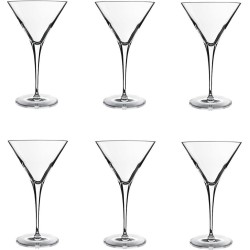 Luigi Bormioli - Set van 6 Luxe Martini glazen - Indrukwekkende glazen van maar liefst 20cm hoog  en 12cm breed  - Ultra helder en zuiver kristalglas - 30cl - Made in Italy