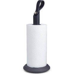 GEJST Design - GRAB - Zwart eiken keukenrolhouder, leer en beton - Ø15xh35cm