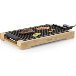 Tristar Bakplaat & Elektrische Grill BP-2785 – Elektrische barbecue & Grillplaat – Voor binnen en buiten - Bamboe