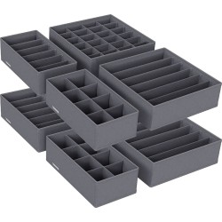 NaSK - Opbergdozen voor ondergoed, set van 8, lade-organizer, opbergsysteem voor garderobe, voor bh's, ondergoed, sokken, stropdassen, vouwdozen, stoffen dozen,