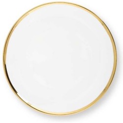 Set van 2 borden  20 cm wit met goud randje - VTwonen
