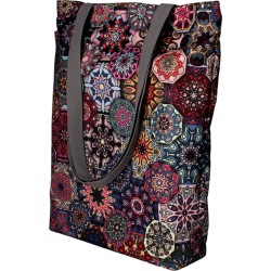 Zonnige schoudertas met rits - Dames shopper 36x40 cm (past A4) - Draagtas stoffen tas met motief Valencia