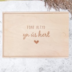 Foar altyd yn ús hert | Friese bewaarkist | 30 x 21 x 15 cm | met schuifdeksel | bewaarbox | memorybox | herinneringskist