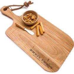 Serveerplank AAGTEKERKE - ZEELAND met exacte coördinaten | Persoonlijk cadeau | Hout 40x18cm | Tapasplank van Jouw Plaats!