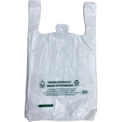 Bio Hemddraagtassen - 28x14x48 cm - 15 my - Biodegradable - 100% Recyclebaar - 2000 stuks