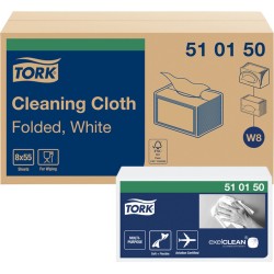 Reinigingsdoek Tork Cleaning W8 zacht flexibel nonwoven 55 vel wit 510150