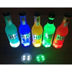 5 stuks Led onderzetters met licht - Multi-color led flessen onderzetter met 7 kleuren - bottle light - flessen licht - led sticker