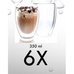 Dubbelwandige glazen - Set van 6 stuks - 350 ml - Thermisch glas - Koffieglazen - Theeglazen - Warme en Koude dranken