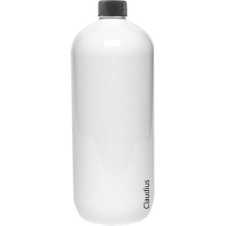 Lege plastic fles 1 liter PET wit - met zwarte ribbeldop - set van 10 stuks - Navulbaar - Leeg