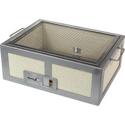 SousVideTools - 16026 - Medium Wide Kasai Konro grill met roestvrij stalen frame - Hibachi BBQ in traditionele Japanse stijl