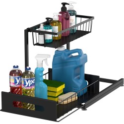 Noswo Gootsteenkast Organizer - Uitschuifbaar - Antislip - Keukenkast Organizer - Keuken Organizers - Organizer - Gootsteenrek - Keukenlade