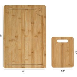 Extra grote, biologische snijplank van 100% bamboe. Keukensnijplank voor vleeskaas en groenten | Antimicrobieel dienblad voor zwaar gebruik. milieuvriendelijk (44,5 x 30 x 2 cm)